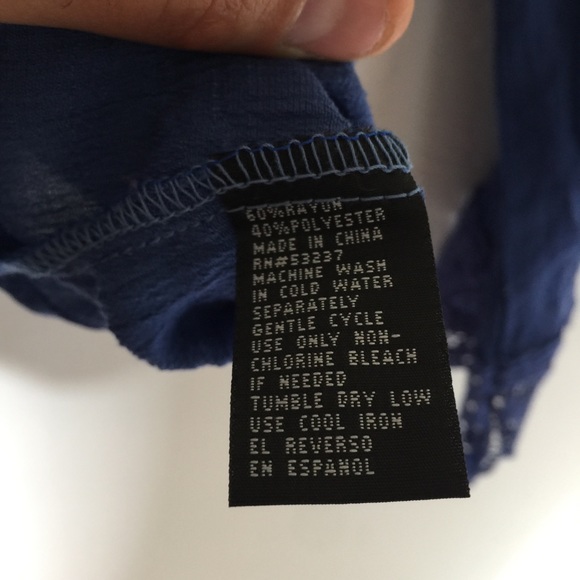 🌵UNIQUE SPECTRUM lace details blue blouse top - Picture 4 of 5